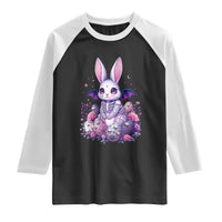 Cute Spooky Easter Bunny Raglan Shirt Pastel Goth Rabbit Gift