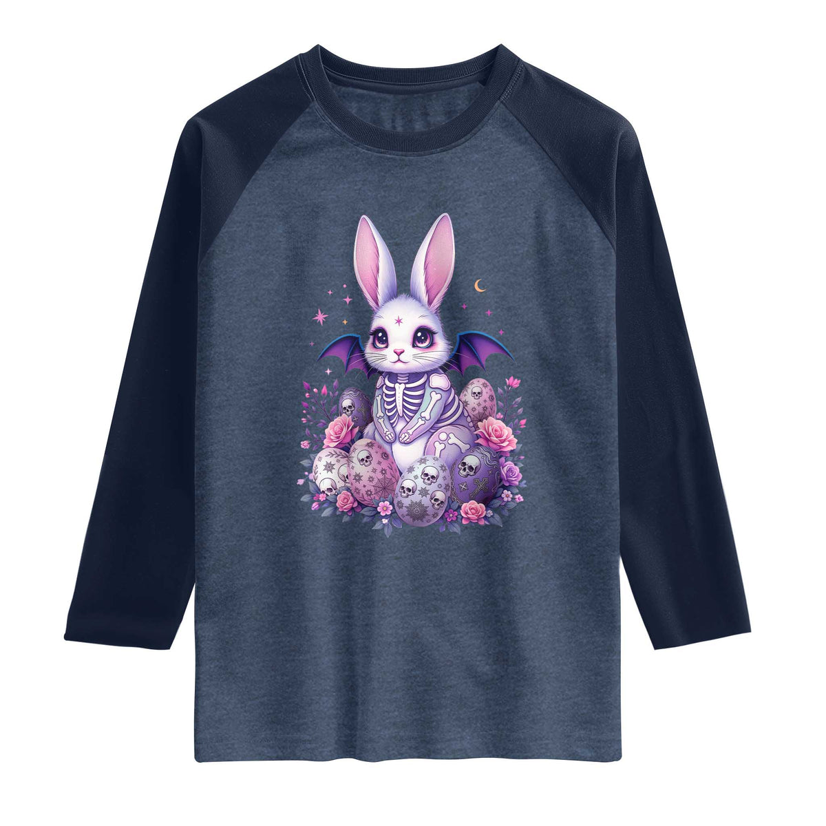 Cute Spooky Easter Bunny Raglan Shirt Pastel Goth Rabbit Gift