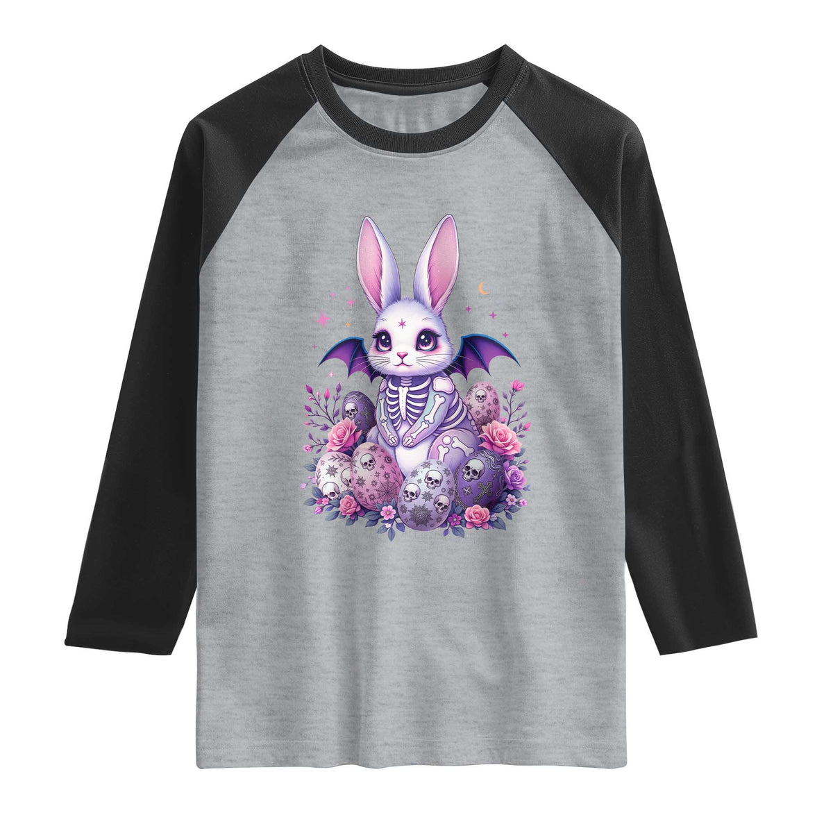 Cute Spooky Easter Bunny Raglan Shirt Pastel Goth Rabbit Gift