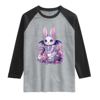 Cute Spooky Easter Bunny Raglan Shirt Pastel Goth Rabbit Gift
