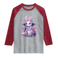 Cute Spooky Easter Bunny Raglan Shirt Pastel Goth Rabbit Gift