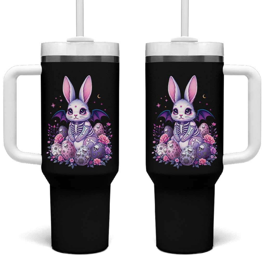 Cute Spooky Easter Bunny Tumbler With Handle Pastel Goth Rabbit Gift