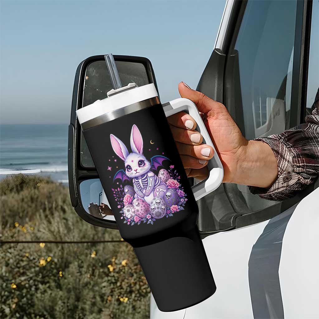 Cute Spooky Easter Bunny Tumbler With Handle Pastel Goth Rabbit Gift