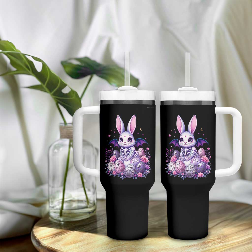Cute Spooky Easter Bunny Tumbler With Handle Pastel Goth Rabbit Gift