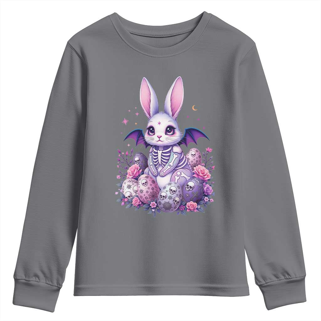 Cute Spooky Easter Bunny Youth Sweatshirt Pastel Goth Rabbit Gift