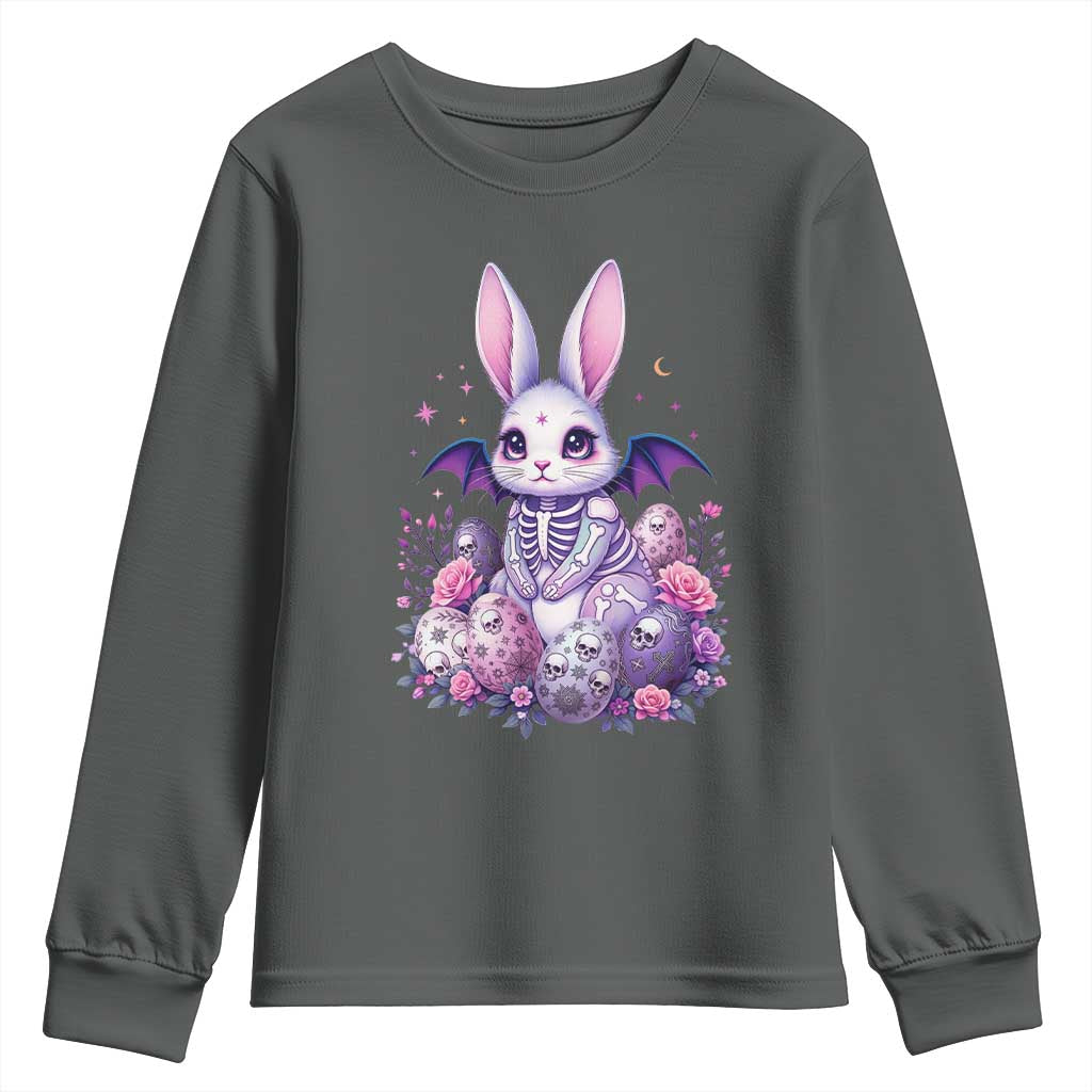 Cute Spooky Easter Bunny Youth Sweatshirt Pastel Goth Rabbit Gift