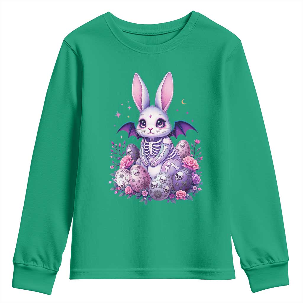 Cute Spooky Easter Bunny Youth Sweatshirt Pastel Goth Rabbit Gift