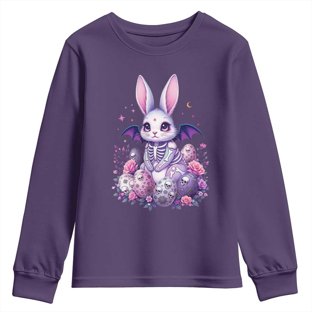 Cute Spooky Easter Bunny Youth Sweatshirt Pastel Goth Rabbit Gift