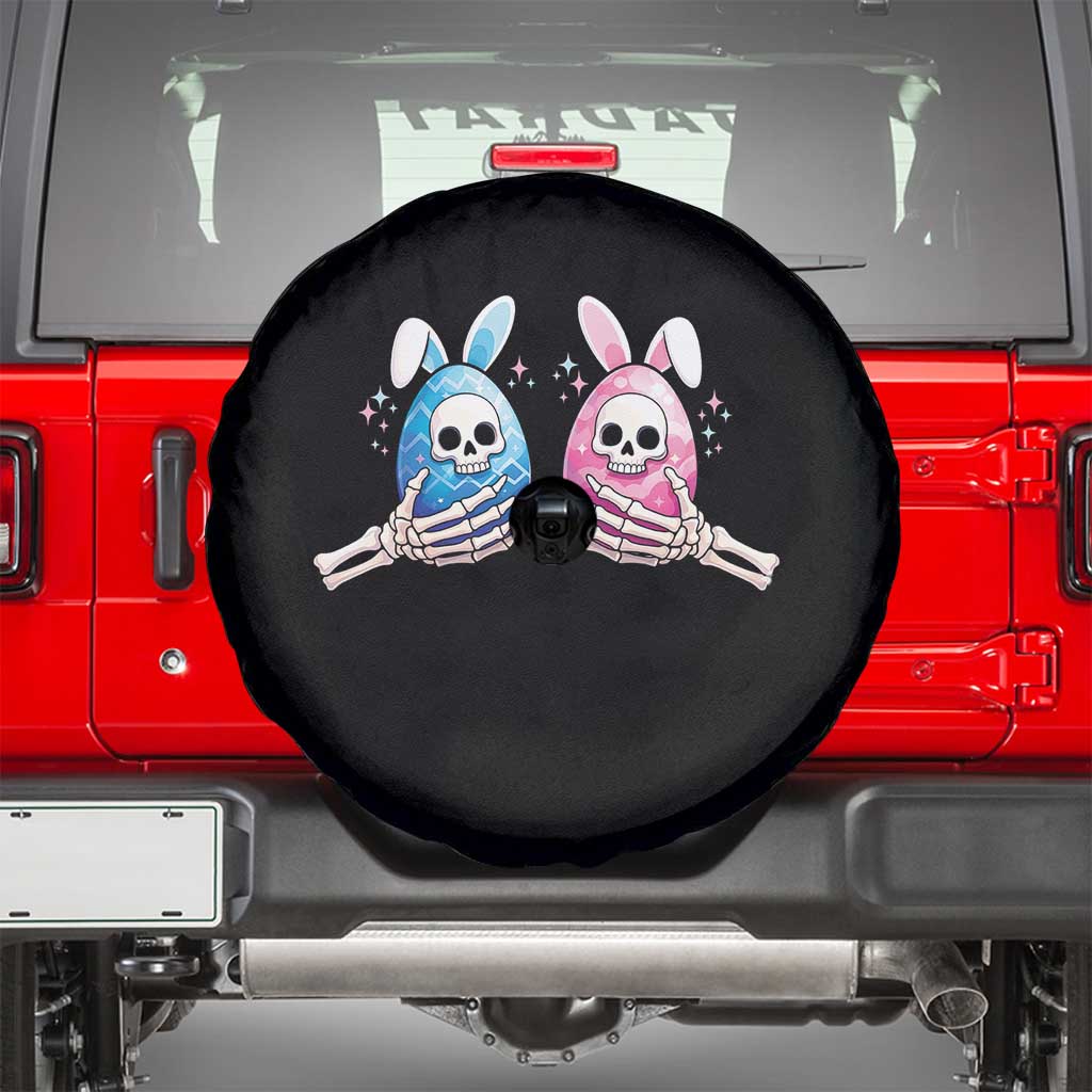Gothic Easter Gift Spare Tire Cover Skeleton Hands Holding Easter Eggs