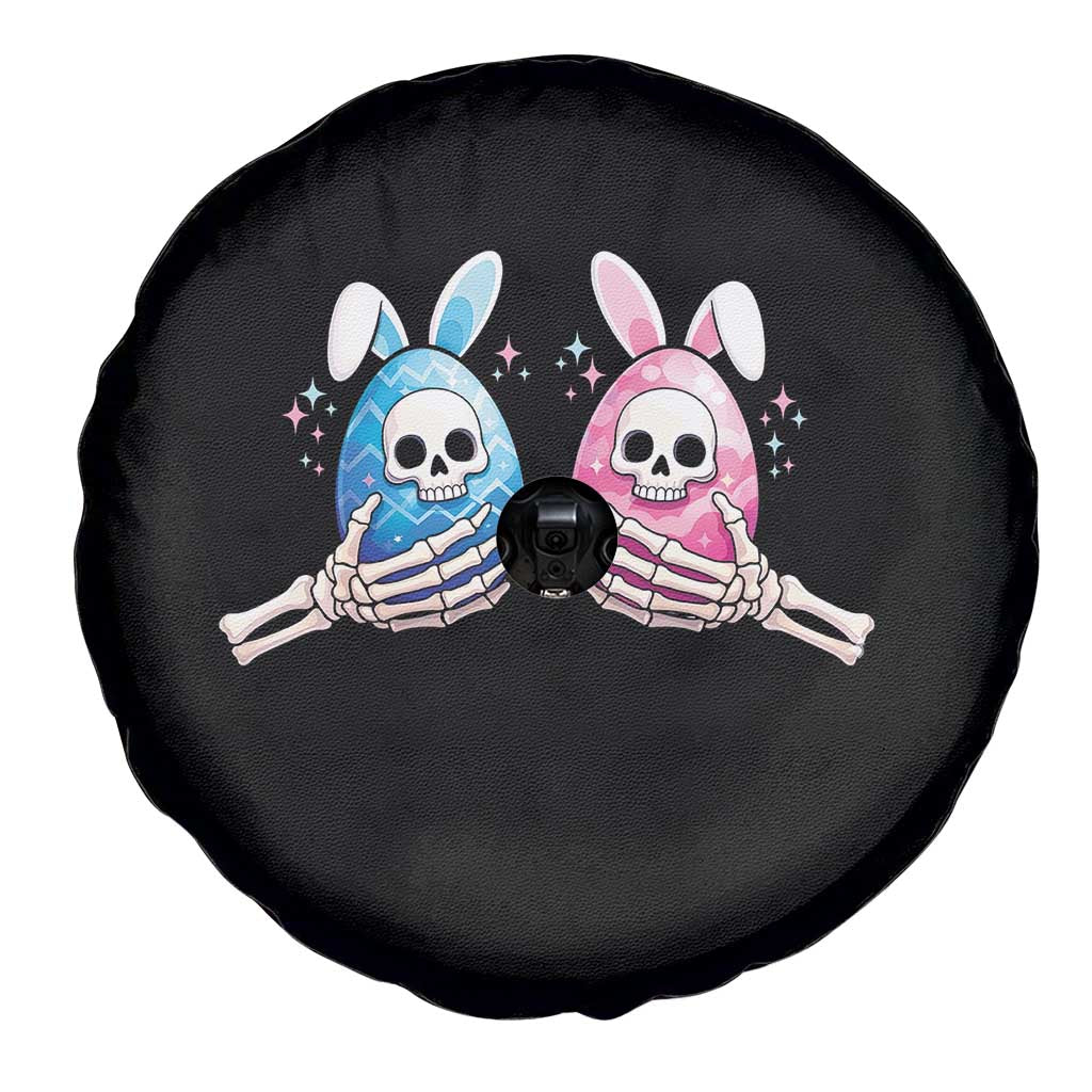 Gothic Easter Gift Spare Tire Cover Skeleton Hands Holding Easter Eggs