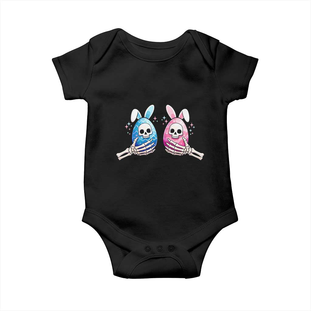 Gothic Easter Gift Baby Onesie Skeleton Hands Holding Easter Eggs