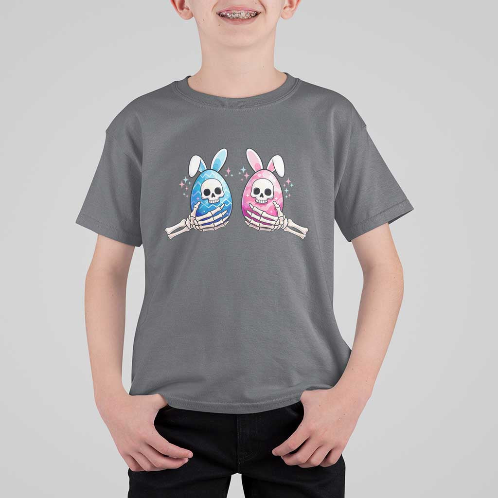 Gothic Easter Gift T Shirt For Kid Skeleton Hands Holding Easter Eggs