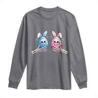 Gothic Easter Gift Long Sleeve Shirt Skeleton Hands Holding Easter Eggs