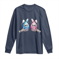 Gothic Easter Gift Long Sleeve Shirt Skeleton Hands Holding Easter Eggs