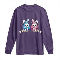 Gothic Easter Gift Long Sleeve Shirt Skeleton Hands Holding Easter Eggs