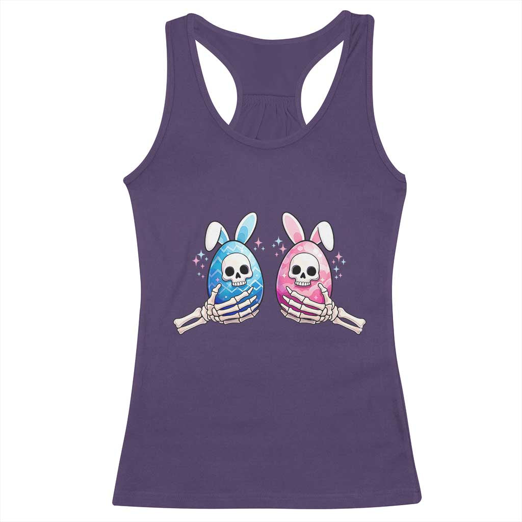 Gothic Easter Gift Racerback Tank Top Skeleton Hands Holding Easter Eggs