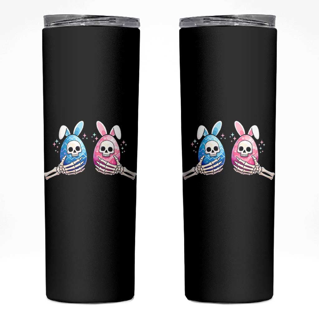 Gothic Easter Gift Skinny Tumbler Skeleton Hands Holding Easter Eggs