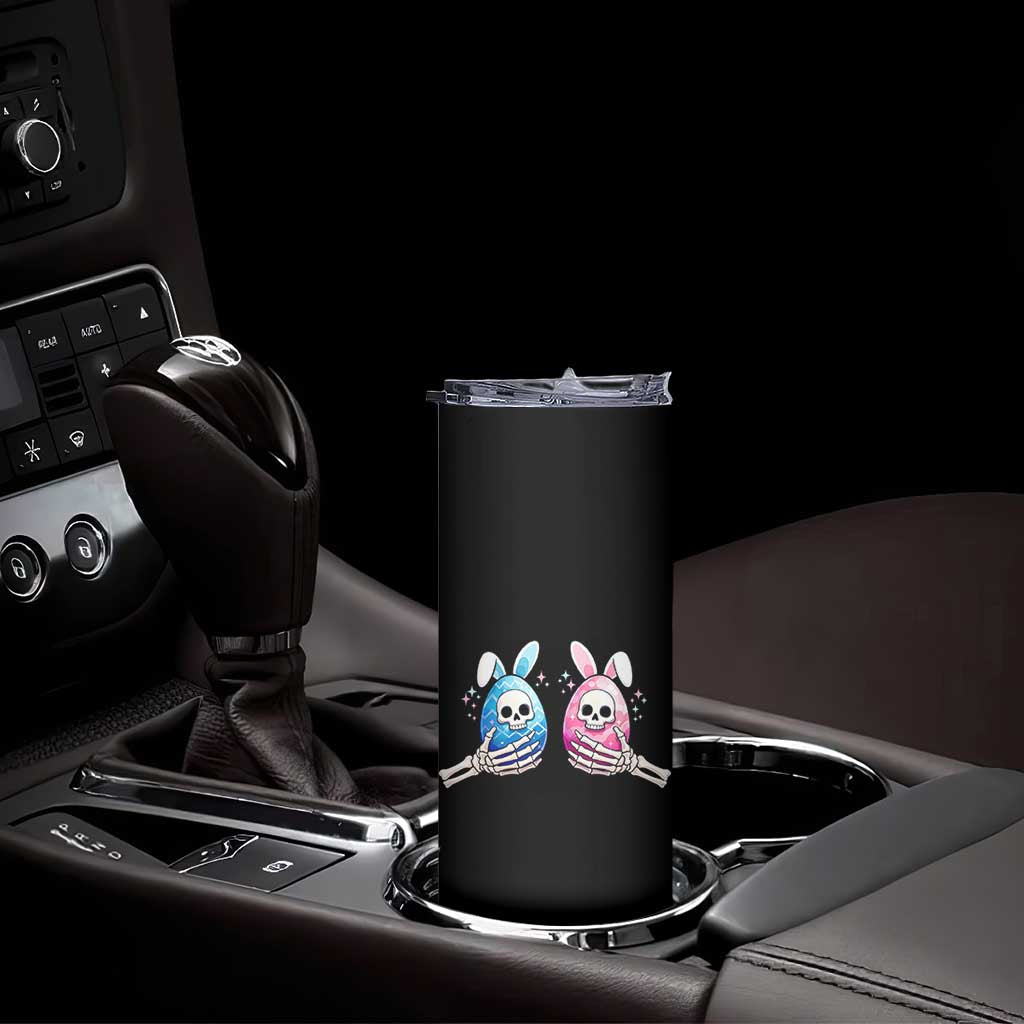Gothic Easter Gift Skinny Tumbler Skeleton Hands Holding Easter Eggs