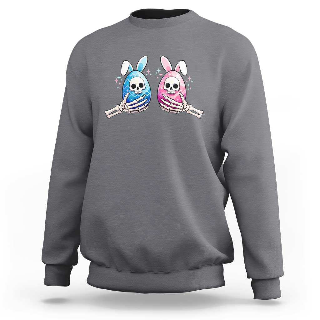 Gothic Easter Gift Sweatshirt Skeleton Hands Holding Easter Eggs
