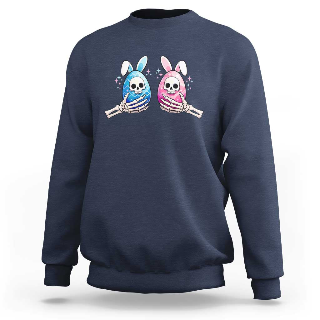 Gothic Easter Gift Sweatshirt Skeleton Hands Holding Easter Eggs