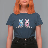 Gothic Easter Gift T Shirt For Women Skeleton Hands Holding Easter Eggs