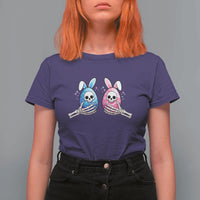 Gothic Easter Gift T Shirt For Women Skeleton Hands Holding Easter Eggs