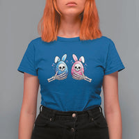 Gothic Easter Gift T Shirt For Women Skeleton Hands Holding Easter Eggs