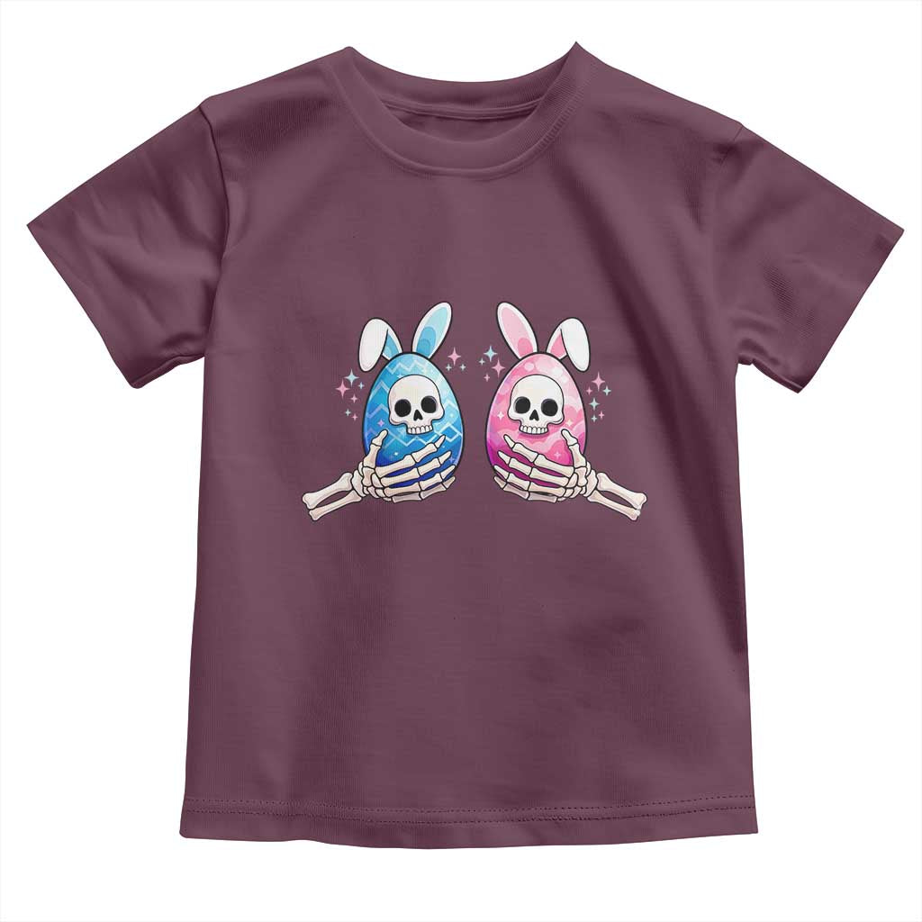 Gothic Easter Gift Toddler T Shirt Skeleton Hands Holding Easter Eggs