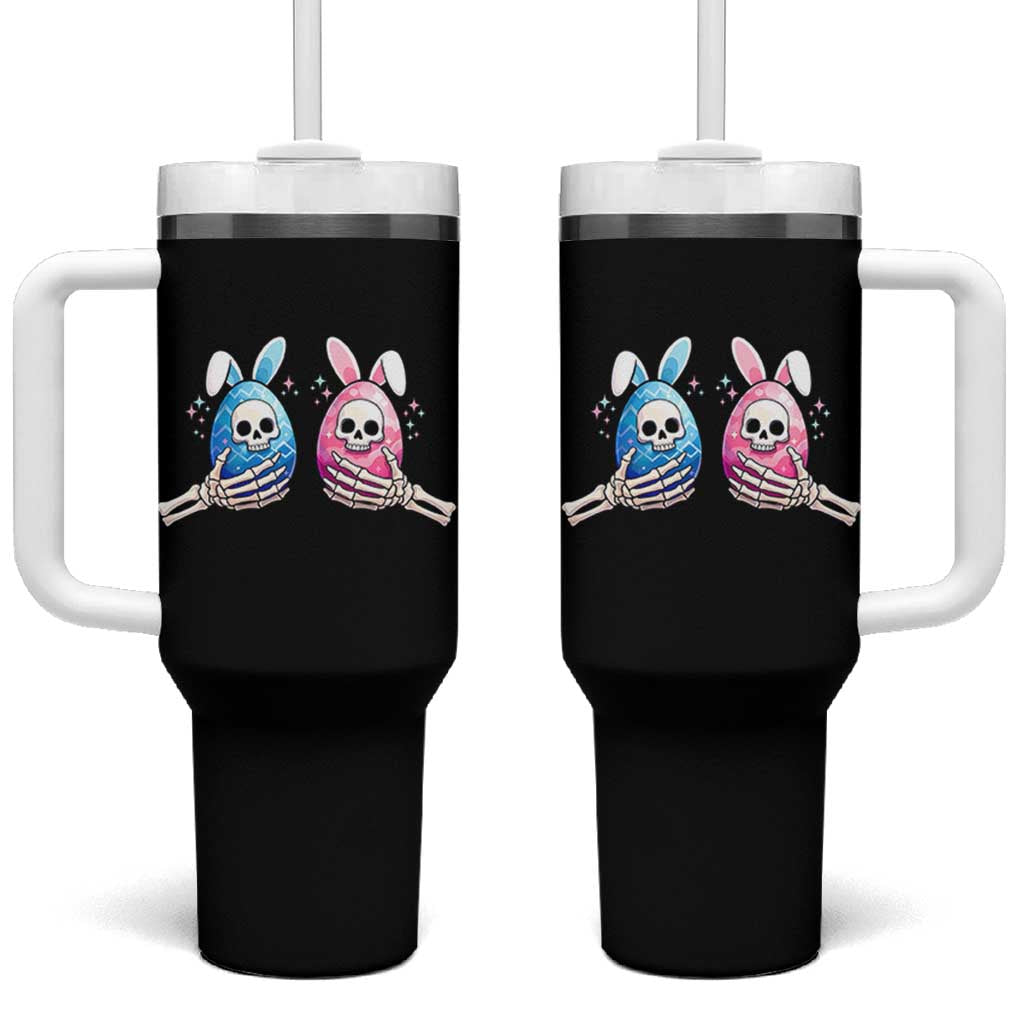 Gothic Easter Gift Tumbler With Handle Skeleton Hands Holding Easter Eggs