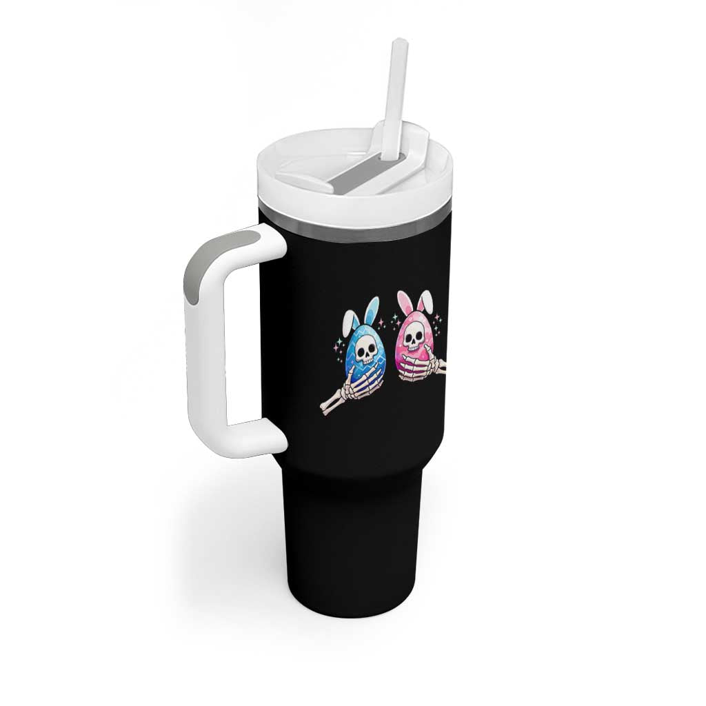 Gothic Easter Gift Tumbler With Handle Skeleton Hands Holding Easter Eggs