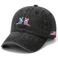 Gothic Easter Gift Washed Cotton Baseball Cap Skeleton Hands Holding Easter Eggs