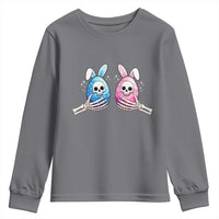 Gothic Easter Gift Youth Sweatshirt Skeleton Hands Holding Easter Eggs