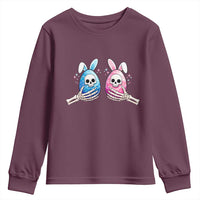 Gothic Easter Gift Youth Sweatshirt Skeleton Hands Holding Easter Eggs