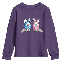 Gothic Easter Gift Youth Sweatshirt Skeleton Hands Holding Easter Eggs