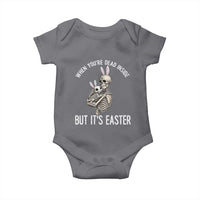 Funny Easter Bunny Skeleton Baby Onesie Dead Inside But It Is Easter