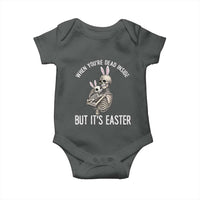 Funny Easter Bunny Skeleton Baby Onesie Dead Inside But It Is Easter