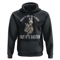 Funny Easter Bunny Skeleton Hoodie Dead Inside But It Is Easter