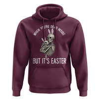 Funny Easter Bunny Skeleton Hoodie Dead Inside But It Is Easter