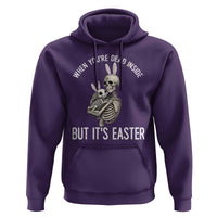 Funny Easter Bunny Skeleton Hoodie Dead Inside But It Is Easter