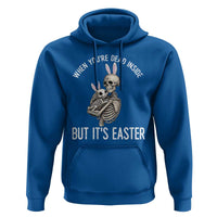 Funny Easter Bunny Skeleton Hoodie Dead Inside But It Is Easter