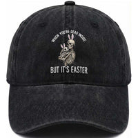Funny Easter Bunny Skeleton Washed Cotton Baseball Cap Dead Inside But It Is Easter