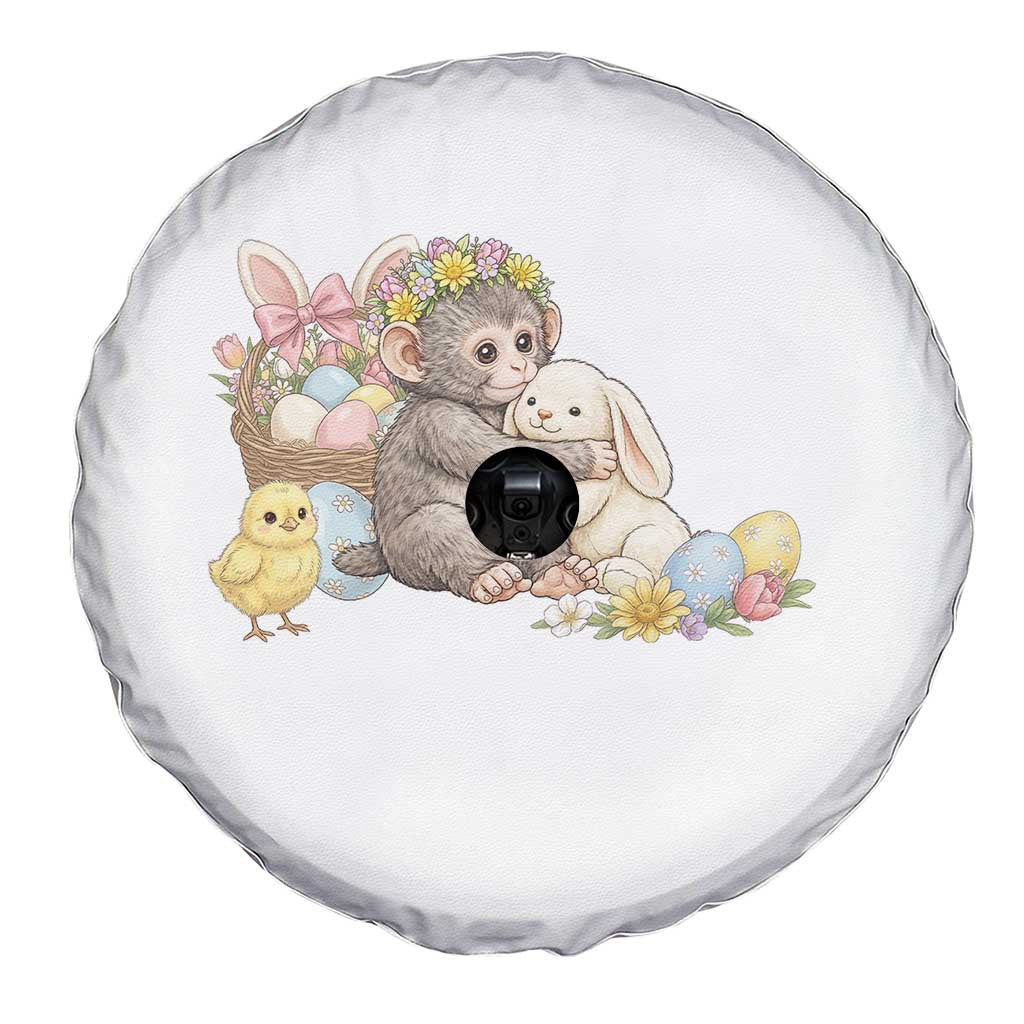 Cute Punch Baby Monkey Easter Spare Tire Cover Funny Animal Gift