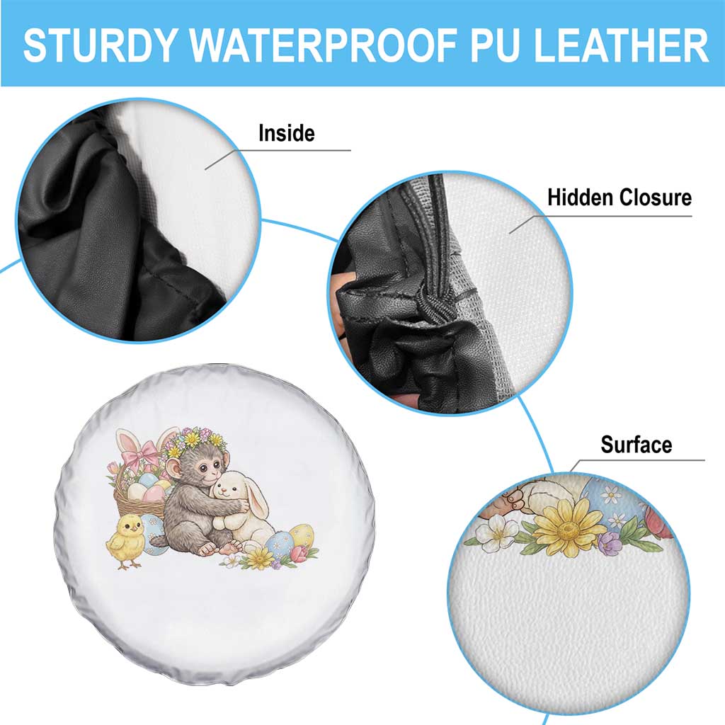 Cute Punch Baby Monkey Easter Spare Tire Cover Funny Animal Gift