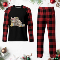 Cute Punch Baby Monkey Easter Plaid Pajama Set Funny Animal Gift