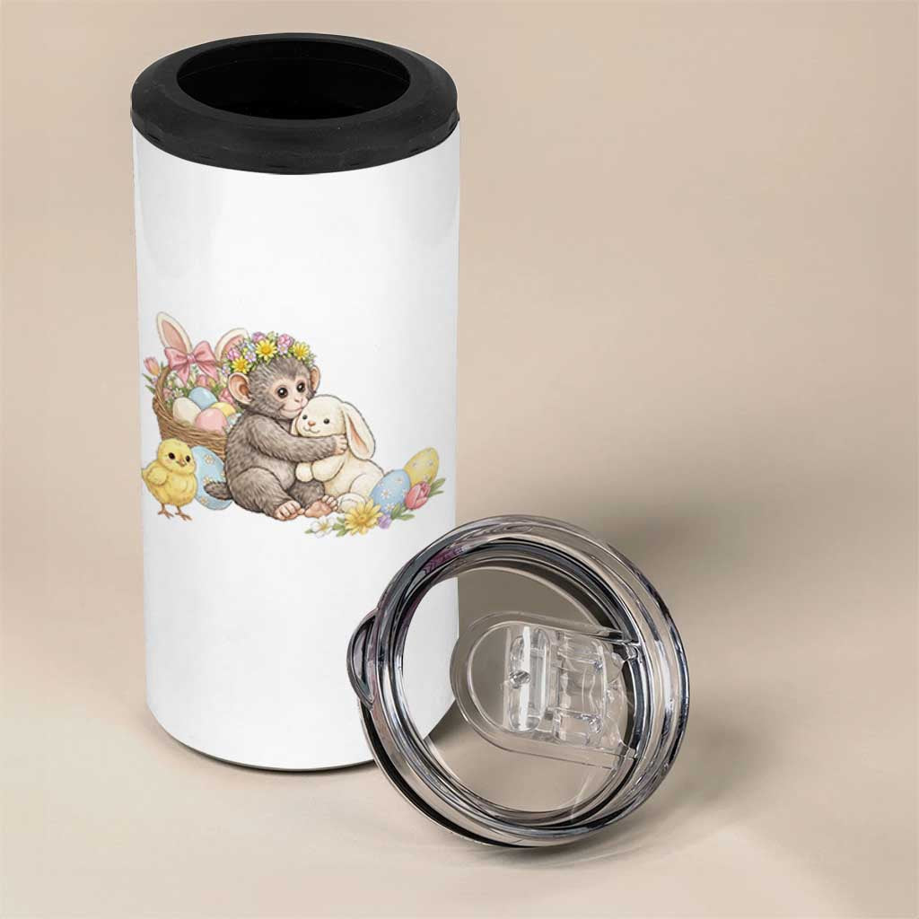 Cute Punch Baby Monkey Easter 4 in 1 Can Cooler Tumbler Funny Animal Gift
