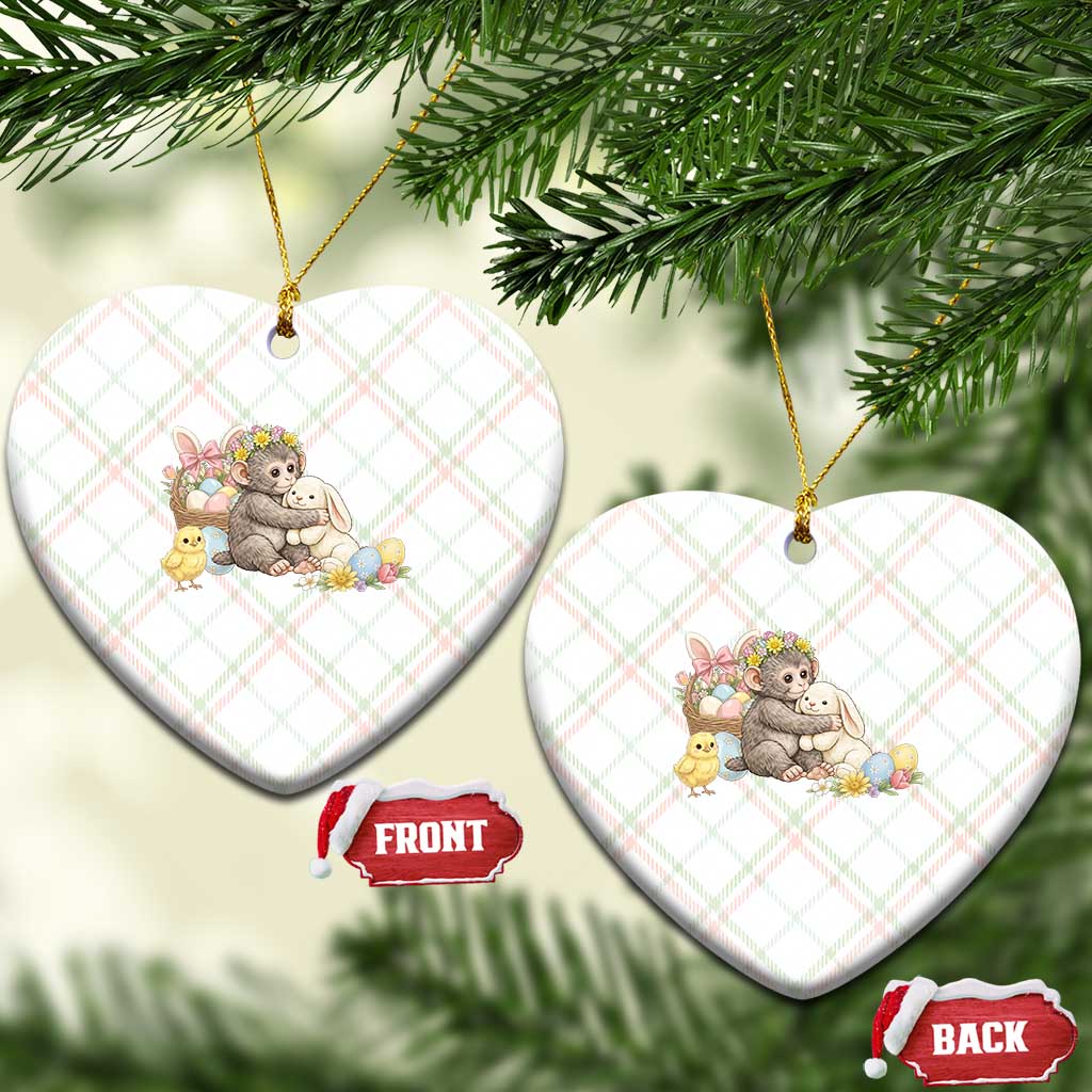 Cute Punch Baby Monkey Easter Ceramic Ornament Funny Animal Gift