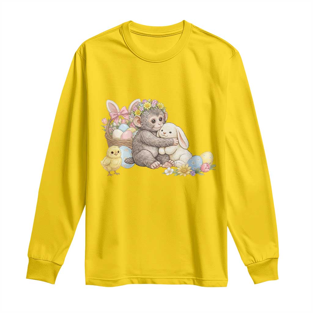 Cute Punch Baby Monkey Easter Long Sleeve Shirt Funny Animal Gift