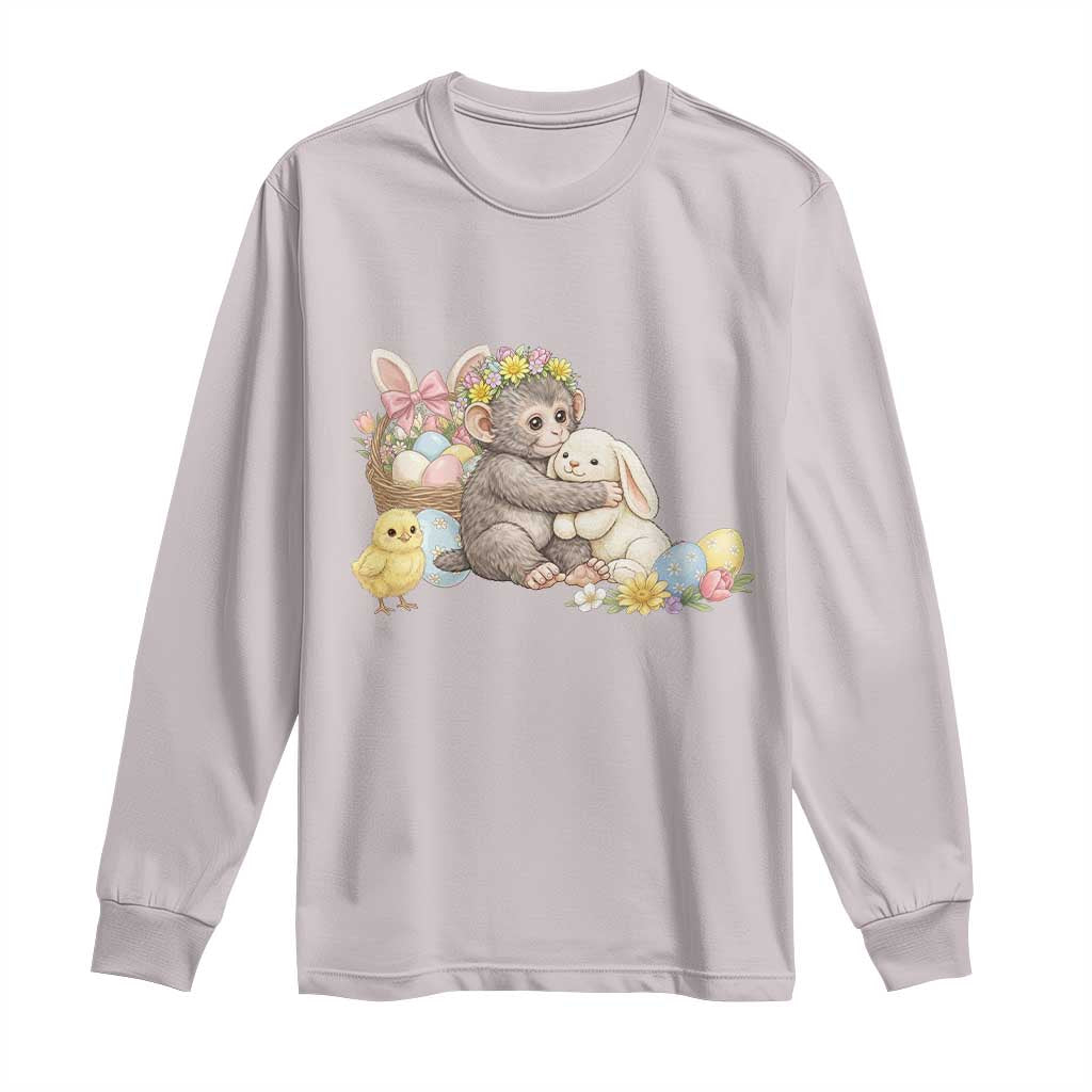 Cute Punch Baby Monkey Easter Long Sleeve Shirt Funny Animal Gift