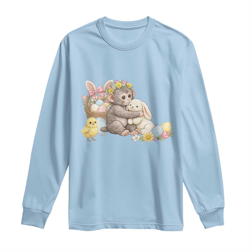 Cute Punch Baby Monkey Easter Long Sleeve Shirt Funny Animal Gift