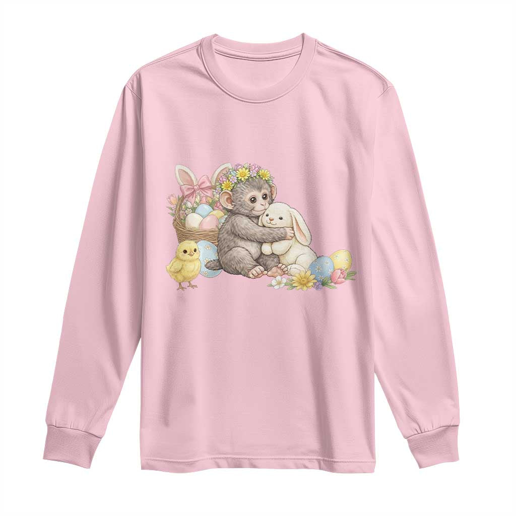 Cute Punch Baby Monkey Easter Long Sleeve Shirt Funny Animal Gift